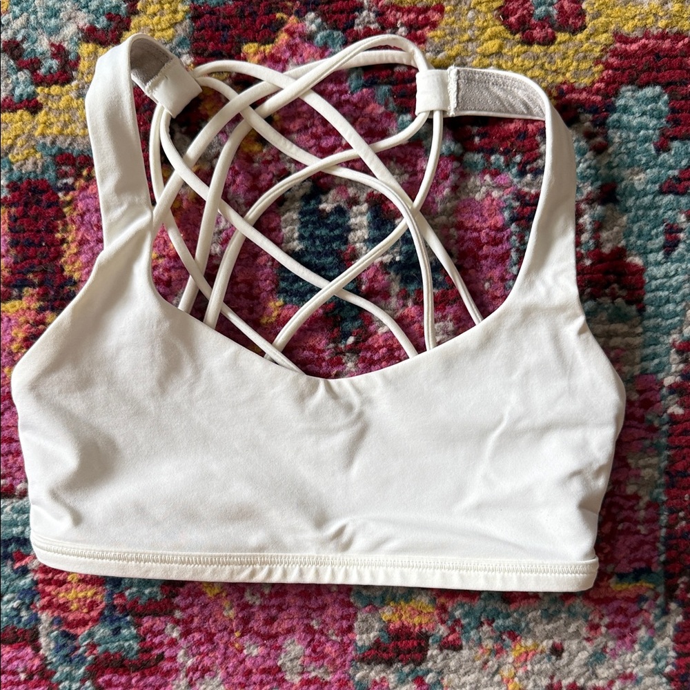 Lululemon Athletica White Strappy Sports Bra